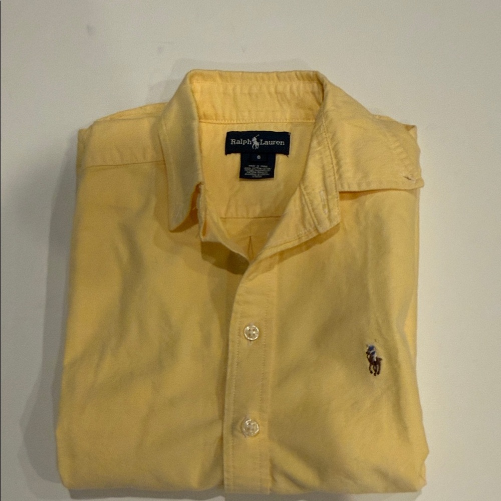Ralph Lauren Boys Casual Yellow Button Down Shirt
